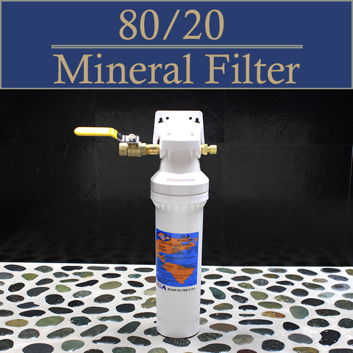 The 80/20 mineral filter is designed to remove minerals from the water
