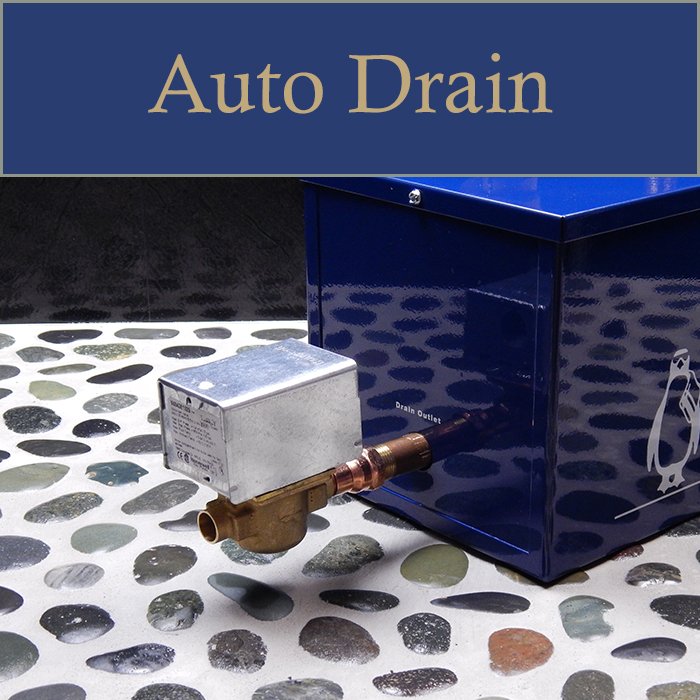 After every use the auto drain automatically drains and flushes the unit clean